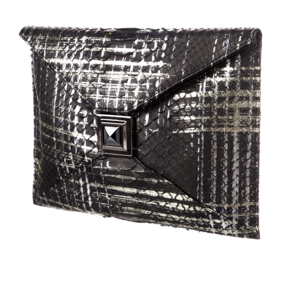 KARA ROSS Embossed Leather Clutch - Picture 2 of 5